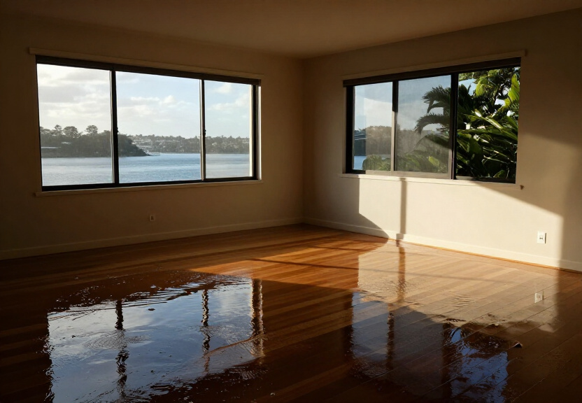 Sewage backup in a Toongabbie bathroom before cleanup
